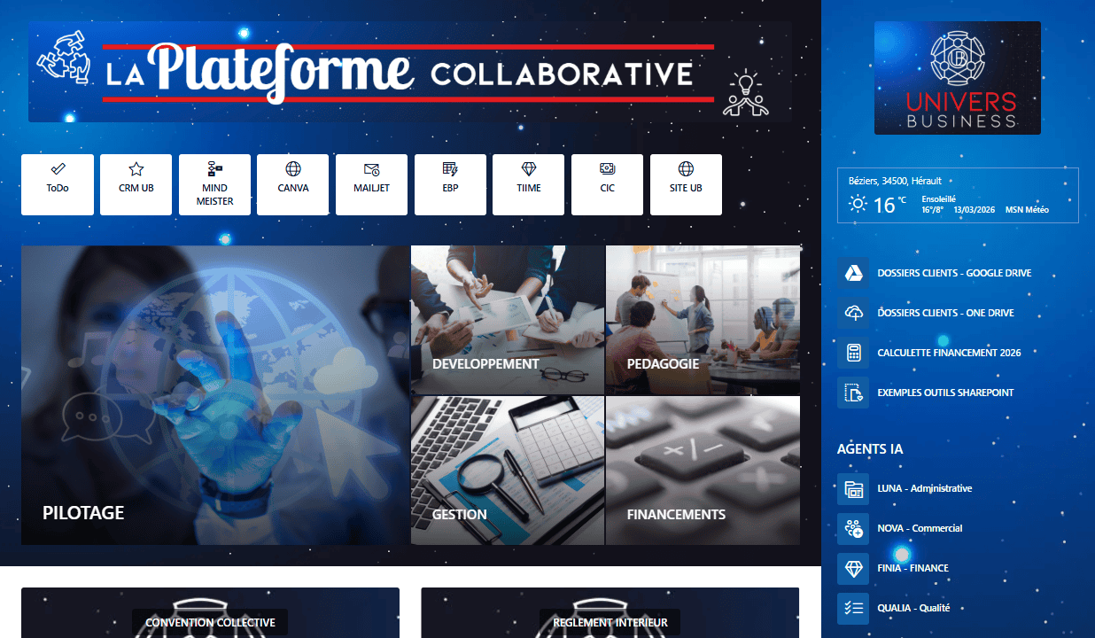 PLATEFORME COLLABORATRICE PLATEFORME COLLABORATRICE